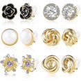 thumbnail image 1 of Clip On Earrings - 6 Pairs Hypoallergenic Non-pierced Clip Earrings, 1 of 5