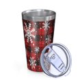 thumbnail image 2 of 16oz Tumblers Red and Black Christmas Snowflake Pattern Stainless Steel Vacuum Insulated Double Wall Travel Tumbler Cups Mug with Lid and Straw,Cleaning Brush for Coffee,Tea, 2 of 4