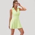 thumbnail image 2 of Women's Sleeveless Zip-Up Tennis Dress with Collared Neckline and Flared Hem - X Large, Green, 2 of 6