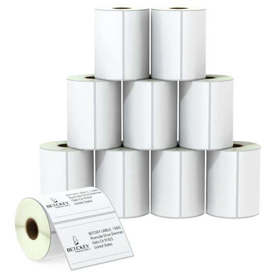 4" x 2.5" (102 mm x 64 mm) Shipping & Multipurpose Labels Compatible with Zebra & Rollo Label Printer,Premium Adhesive & Perforated [10 Rolls, 6200 Labels]