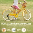 thumbnail image 6 of Glerc Missy 24" Girls Cruiser Bike 6-Speed Women's Hybird Bicycle for Ages 7-11 Years,Yellow, 6 of 13