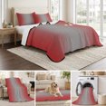 thumbnail image 6 of Queen Quilt Set 90''x96'', Red Grey Ombre Lightweight Summer Bedspread Coverlet Set with 2 Pillow Shams, Modern Gradient Abstract Art Breathable All Season Quilt Bedding for Bedroom/Guest Room, 6 of 9