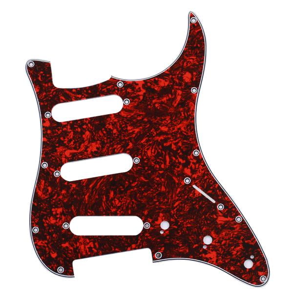 SSS de 3 Capas Orificios para Caparazón de Tortuga Roja de Repuesto de Straocaster shamjiam Golpeador para guitarra