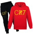 thumbnail image 1 of Ropa de la serie CR7 para niños, camiseta con capucha de otoño y verano, chándal para niñas, conjunto de Sudadera con capucha y pantalones, pijamas para niños, 1 of 4