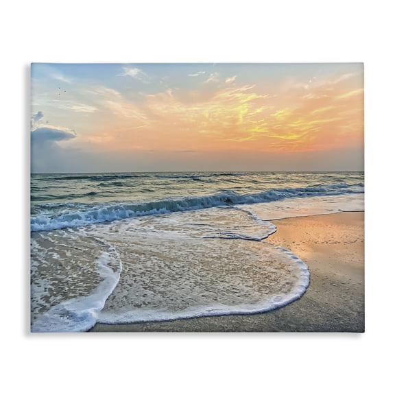 Stupell Industries Coastal Vast Panoramic Beach Layered Waves Canvas Art, 20 x 16, by Mary Lou Johnson