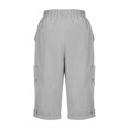 thumbnail image 5 of Dweltoz Capri Pants for Women Joggers Stretch Lightweight Women’s Casual Pant Capri with Drawstring,Light Gray M, 5 of 6