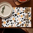 thumbnail image 5 of Halloween Leopard Print Ghosts Bats and Pumpkins Summer Placemats Table Placemats Set Of 4-Linen Kitchen Washable Placemats Table Mats 11.8"x17.7" Non-Slip Heat Resistant, 5 of 6