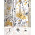 thumbnail image 6 of Sheer Curtains 84 Inches Long 2 Panels Set for Living Room, Yellow Floral Spring Semi Sheer Curtains for Windows, Pastoral Gray Botanical Summer Voile Window Treatments Rod Pocket Curtain, 6 of 7