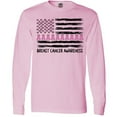 thumbnail image 3 of Inktastic Breast Cancer Awareness Pink Ribbons and Flag Long Sleeve T-Shirt, 3 of 5