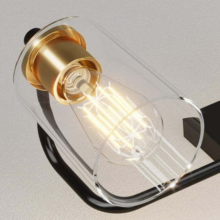 

Vanity Lighting Fixtures for Bathroom Black with Bronze Wall Lamp Sconce Black with Bronze 4 Lights