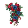 thumbnail image 6 of Tachiuwa Artificial Flower Swag, Silk Flowers, Rustic Handmade Centerpiece Garland, Wedding Arch Flowers for Wall Reception Backdrop Ornament Decoration Red Blue, 6 of 10
