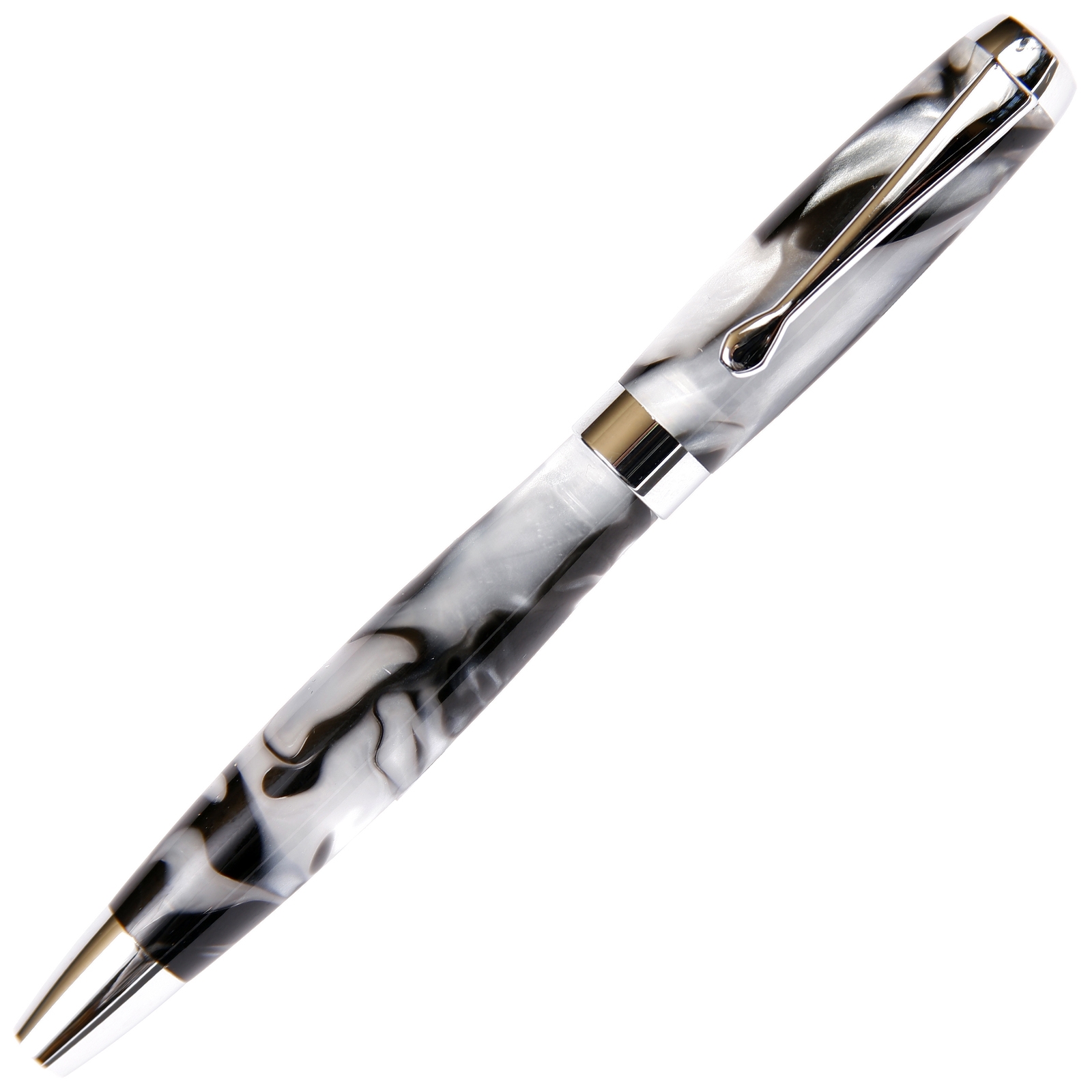 Tuscany Fountain Pen - Green & Black Marbleized Gloss Body (Nib Medium Tip)