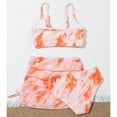 thumbnail image 4 of uublik Bikini for Girls Fashion Cute Gradient Print Swimming Trunks Skirt Seaside Swimsuit Set, Sizes 4-11, 4 of 5