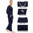 thumbnail image 6 of MoFiz Men's Bamboo Pajamas Set Long Sleeve V-Neck Top and Pants with Pockets Loungewear 2-Piece for Men, 6 of 6