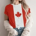 thumbnail image 4 of Sakmal Patchwork Funny T Shirts Short Sleeve Crew Neck Striped Canada Flag Tops Casual T-Shirts Tops Trendy 2025, 4 of 4