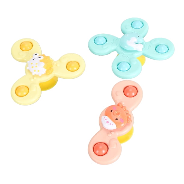 Juguetes Giratorios Para Baño De Bebé, Animales De Dibujos Animados, 3 Piezas, Juguete Giratorio Con Ventosa, Colores Brillantes, Diseño Compacto Para Entretenimiento Diario