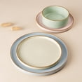 thumbnail image 5 of Famiware Nebula Stoneware Dinnerware Sets, 12-Piece Dish Set, Multicolor with Brown Rim, 5 of 8