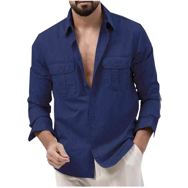 Blusa y camisa de manga larga con cuello vuelto para hombre, color liso, informal, Cultivate Oneself, cuello alto, cubierta para la cabeza, camisa de manga larga para hombre, parte superior de poliést