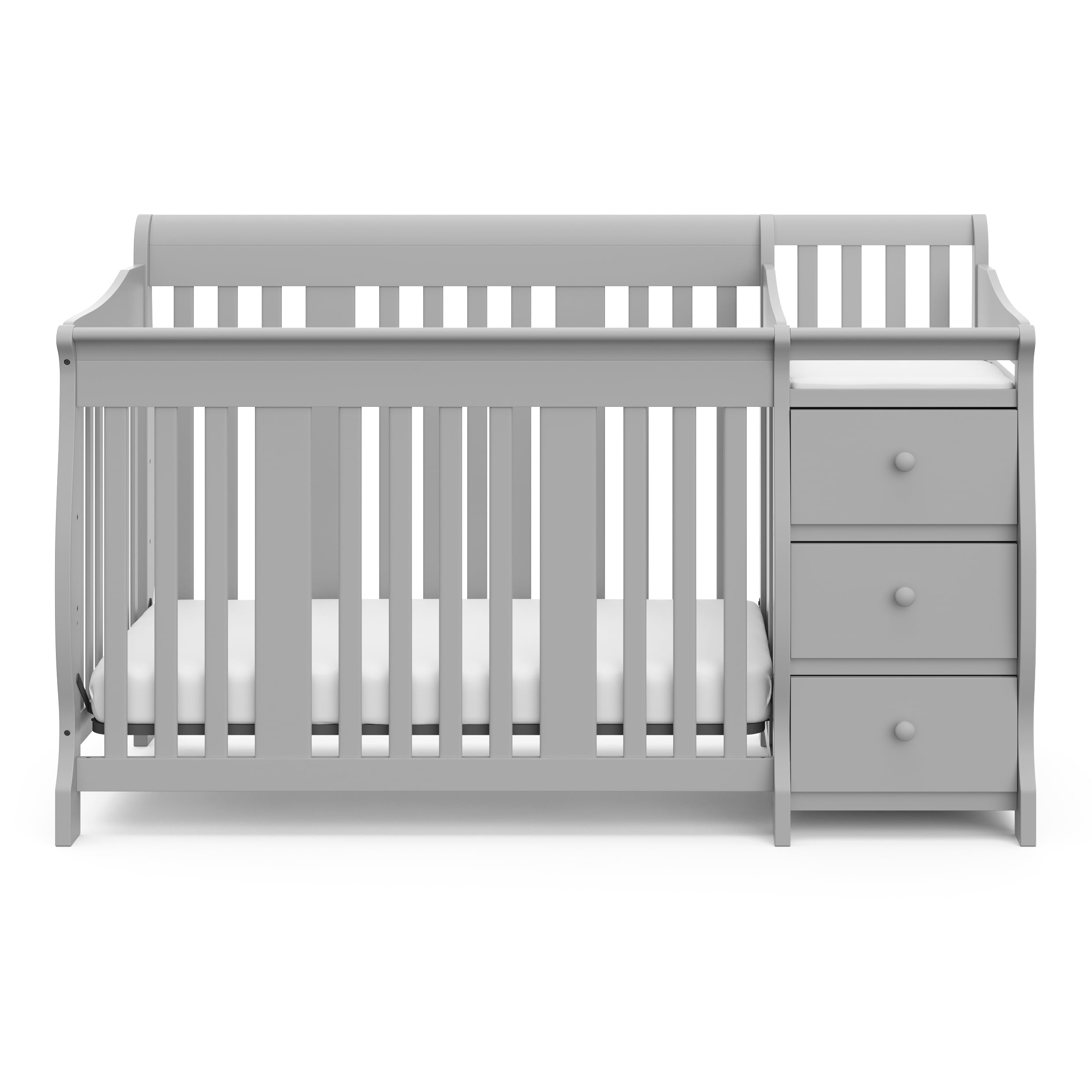 Storkcraft Portofino 5-in-1 Convertible Baby Crib and Changer, Pebble Gray