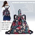 thumbnail image 3 of Drawstring Bag Backpack Lightweight Waterproof Drawstring Bag, Foldable Gym Bag for Shopping Trips, Suitable for Women, Men(Flowers), 3 of 5