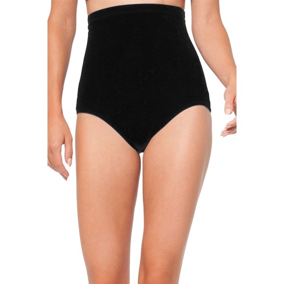Anne Cole Bas de Bikini Super Taille Haute avec Contrôle de Forme pour Femmes, Noir, Petit US