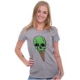 thumbnail image 3 of Cool Melting Skull Ice Cream Cone Womens Fitted Plus Size Graphic Tee Brisco Brands 2X, 3 of 5