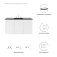 thumbnail image 3 of Modway Bryn 48" Wall-Mount Bathroom Vanity (Sink Basin Not Included) in White, 3 of 9