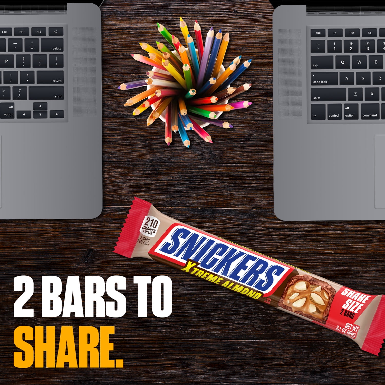Snickers Xtreme Almond and Caramel Chocolate Candy Bar, Share Size - 3.1 Oz Bar