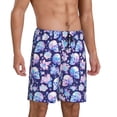 thumbnail image 2 of Sikiie flower Skull starry sky Mens Pajama Shorts, Lightweight Lounge Pant with Pockets Soft Sleep Pj Shorts for MenMedium, 2 of 6