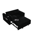 thumbnail image 5 of 54" Pull-Out Sleeper Sofa Bed Double Seat Recliner Sofa Bed w/Armrests w/Storage and Side Pockets, Adjustable Backrest and Lumbar Pillow for Apartments, Living Rooms, etc. w/USB Power Outlet 00588, 5 of 15
