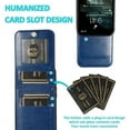 thumbnail image 3 of Entronix Wallet Case Compatible with iPhone 15 Pro, Card Holder Flip Cover, Navy Blue, 3 of 6