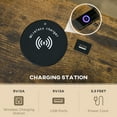 thumbnail image 5 of HOMCOM End Table with Wireless Charging Station, 2 USB Ports, Rustic Brown, 5 of 9