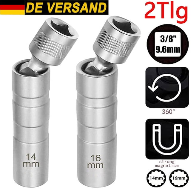 2x llave de bujías magnética de 14/16 mm, bujías incandescentes de doce puntas para BMW