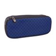 thumbnail image 2 of Lsque Navy Blue Printed Big Capacity PU Leather Pencil Case Large Pencil Pouch Stationery Pen Bag Pencil Holder for Teen, 2 of 6