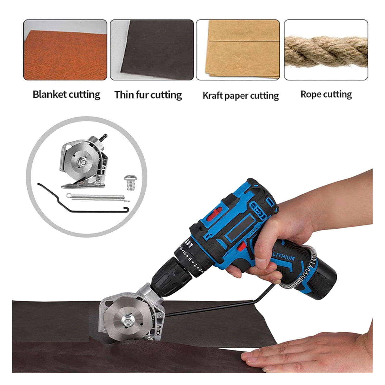 Home Electric Scissors, Electric Rotary Fabric Cutting Tools, Leather/Carpet Tufting Scissors, Electric Drill To Cutting Machine ,Sharp & Durable