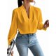 thumbnail image 1 of Blusas de Trabajo para Mujer, Blusas de Larga, Blusas de Oficina con Cuello en V, Blusas de para Mujer Naranja M, 1 of 9