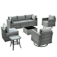 thumbnail image 2 of Ovios 8 Pieces Patio Glider Chair Set Outdoor Swivel Rocking Chairs with Side Table,Dark Gray, 2 of 7