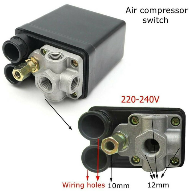 Pressostat de Air compresseur contrôle Valve 12 Bar 4 ports 240 V