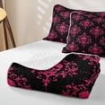 thumbnail image 4 of Homewish Halloween Sugar Skull Quilt King,Hot Pink Damask King Coverlet Set,3 Pieces, 4 of 7