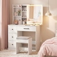 thumbnail image 2 of Patiojoy Vanity Desk with Mirror and Lights Makeup Dressing Table, 2 of 10