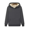 thumbnail image 6 of Women Thick Hoodie Sweatshirt Lined Winter Velvet Warm O-neck Long Sleeve Underwear Tops Blouse Skying Jacket Women Women Jacket Full Zip Hood Casual Women Jacket Women's Fall Jacket Womens Half Zip, 6 of 7
