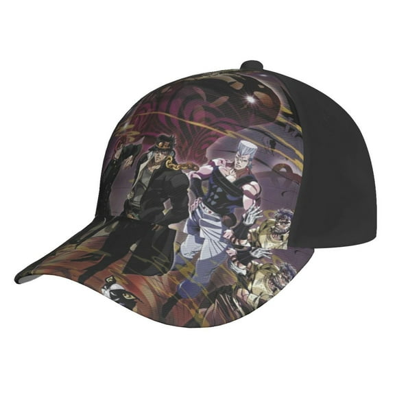 Unisex Jojo Bizarre Adventure Baseball Cap Adjustable Trucker Hat for Running Sports Hiking Camping
