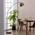thumbnail image 3 of Teamson Home Curved Arquer Floor Lamp Modern Lighting - Brass / Black Marble, 3 of 5