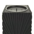 thumbnail image 4 of CosmoLiving by Cosmopolitan 3 Candle Black Wood Geometric Carved Pillar Candle Holder, Set of 3, 4 of 8