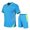 58#Blue, variant on 2024 Casual Sport Set for Mens Two Piece Suit Solid O-Neck Short Sleeve Fit Tee Shirts Short Sweatpants Set
