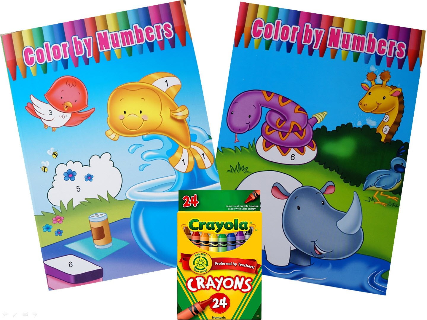 Download Set of Two Color By Numbers Coloring Books With 24 Pack ...