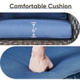 thumbnail image 7 of POCASSY 52" Width Outdoor Loveseat, Rocking Glider All Weather Wicker Patio Loveseat with Deep Seat for Porch Balcony and Backyard, Blue, 7 of 7