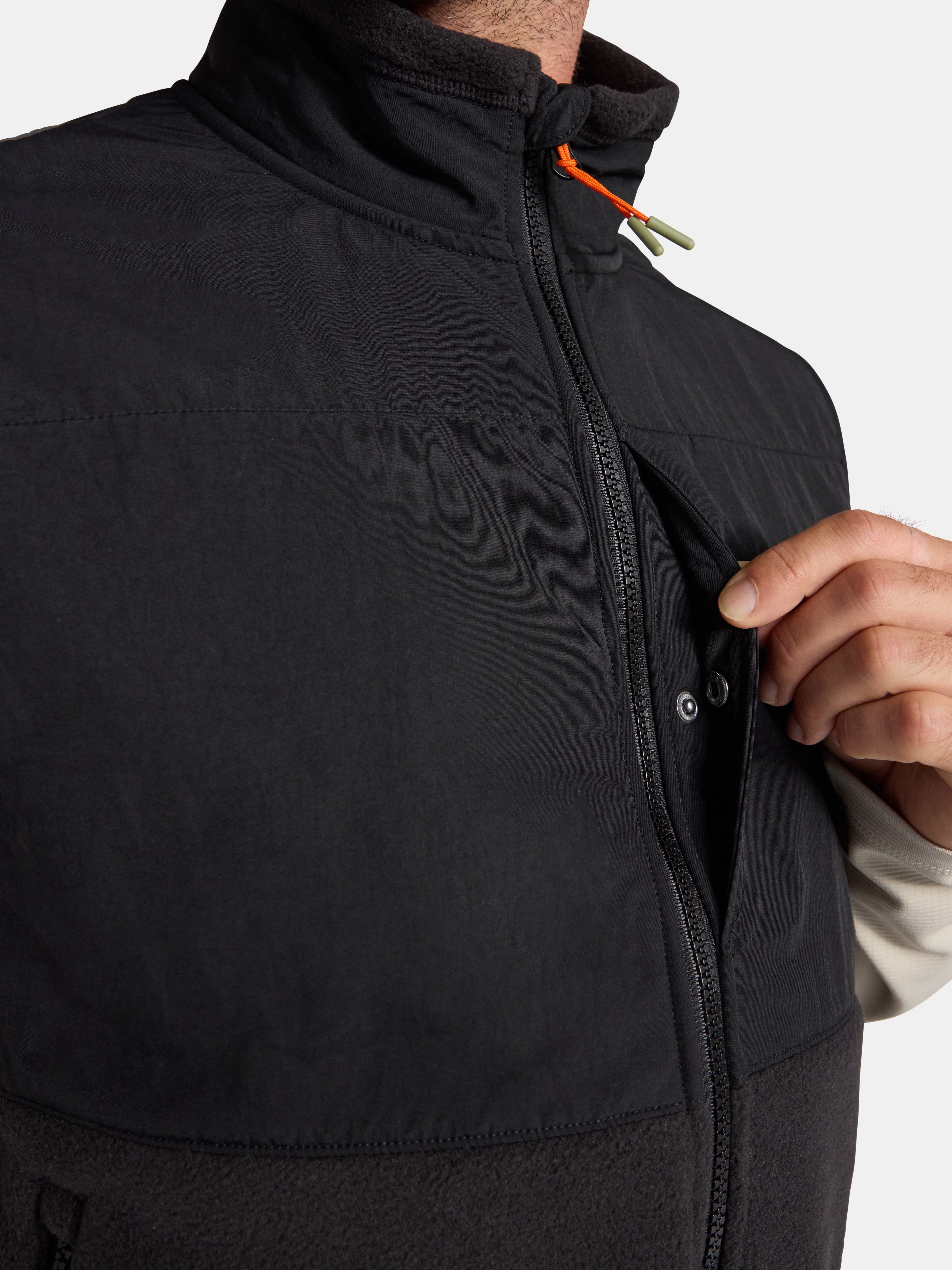 Ozark Trail Men's and Big Men's Mix Media Fleece Vest, Sizes S-3XL