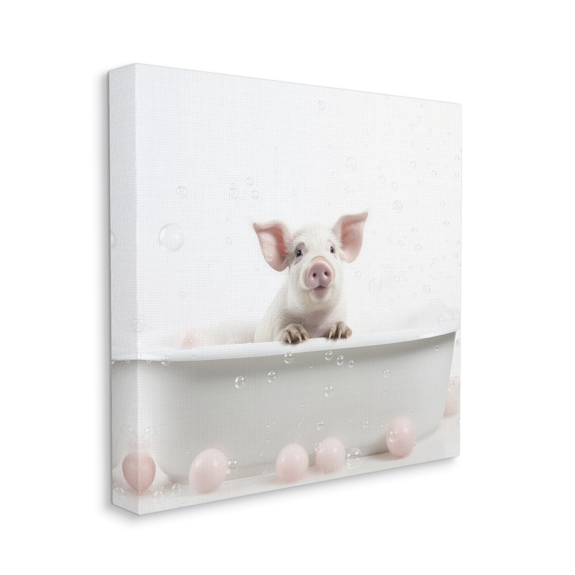 Stupell Industries Pig Bubble Bath Animals & Insects Painting Gallery Wrapped Canvas Art Print Wall Art, 17 x 17
