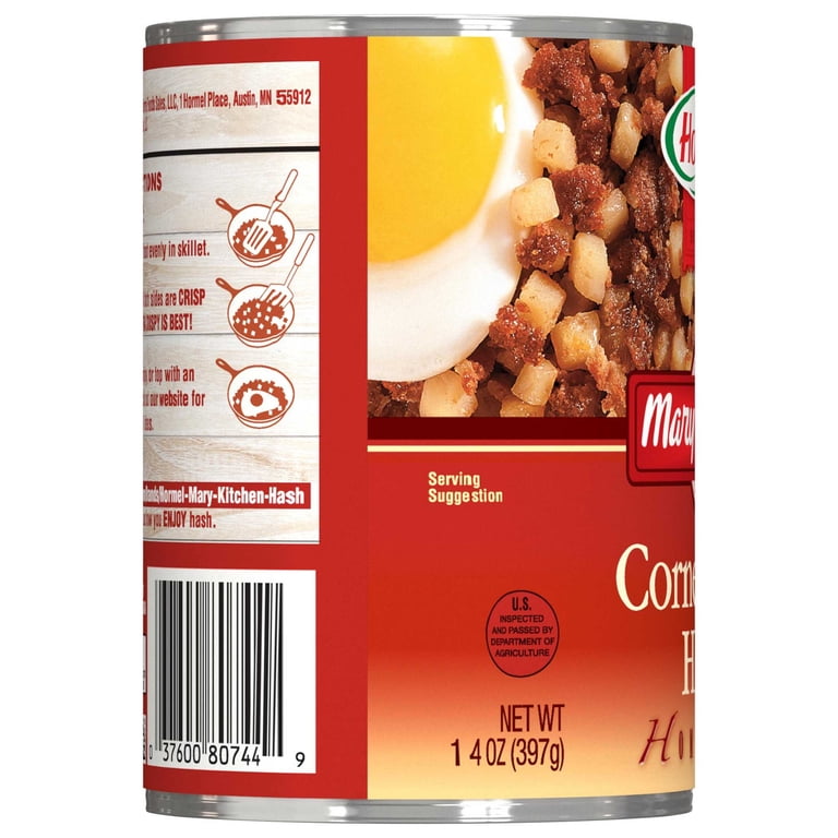 Mary Kitchen Corned Beef Hash Canned 14 oz Steel Can with Potatoes